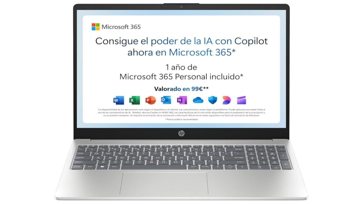 El Prime Day deja en menos de 200 euros este portátil HP con Windows y 1 año de Microsoft 365 Personal