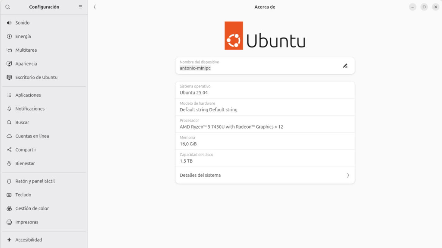 NiPoGi E3B - Ubuntu 25.04