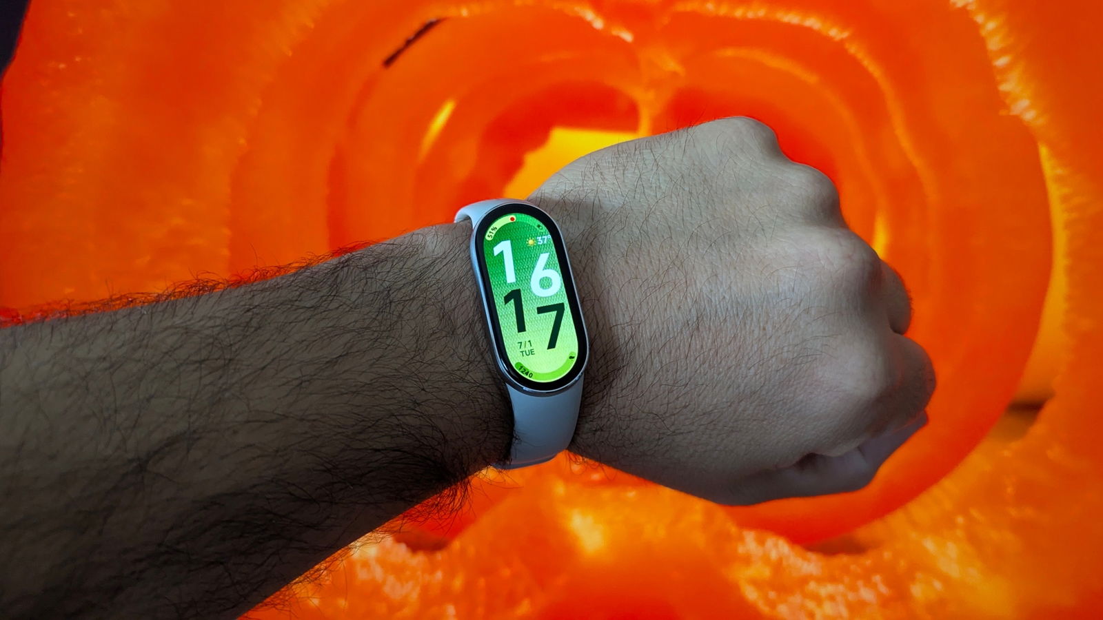 Xiaomi Smart Band 10 fondo rojo