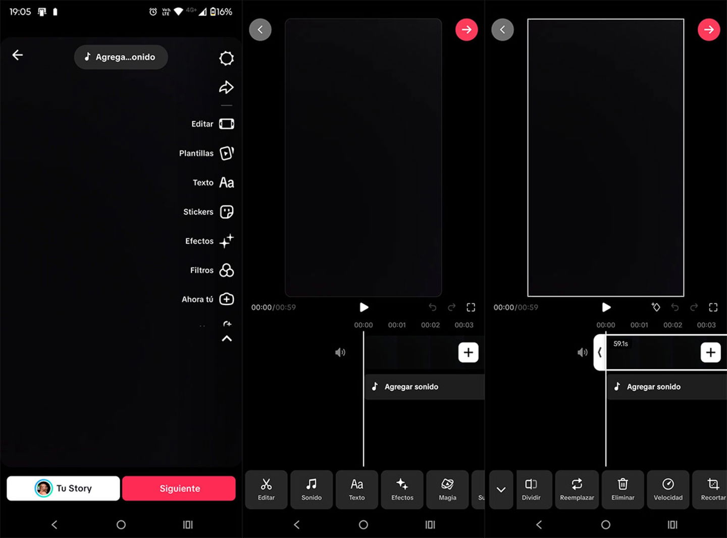 Acceder al editor de vídeos de TikTok