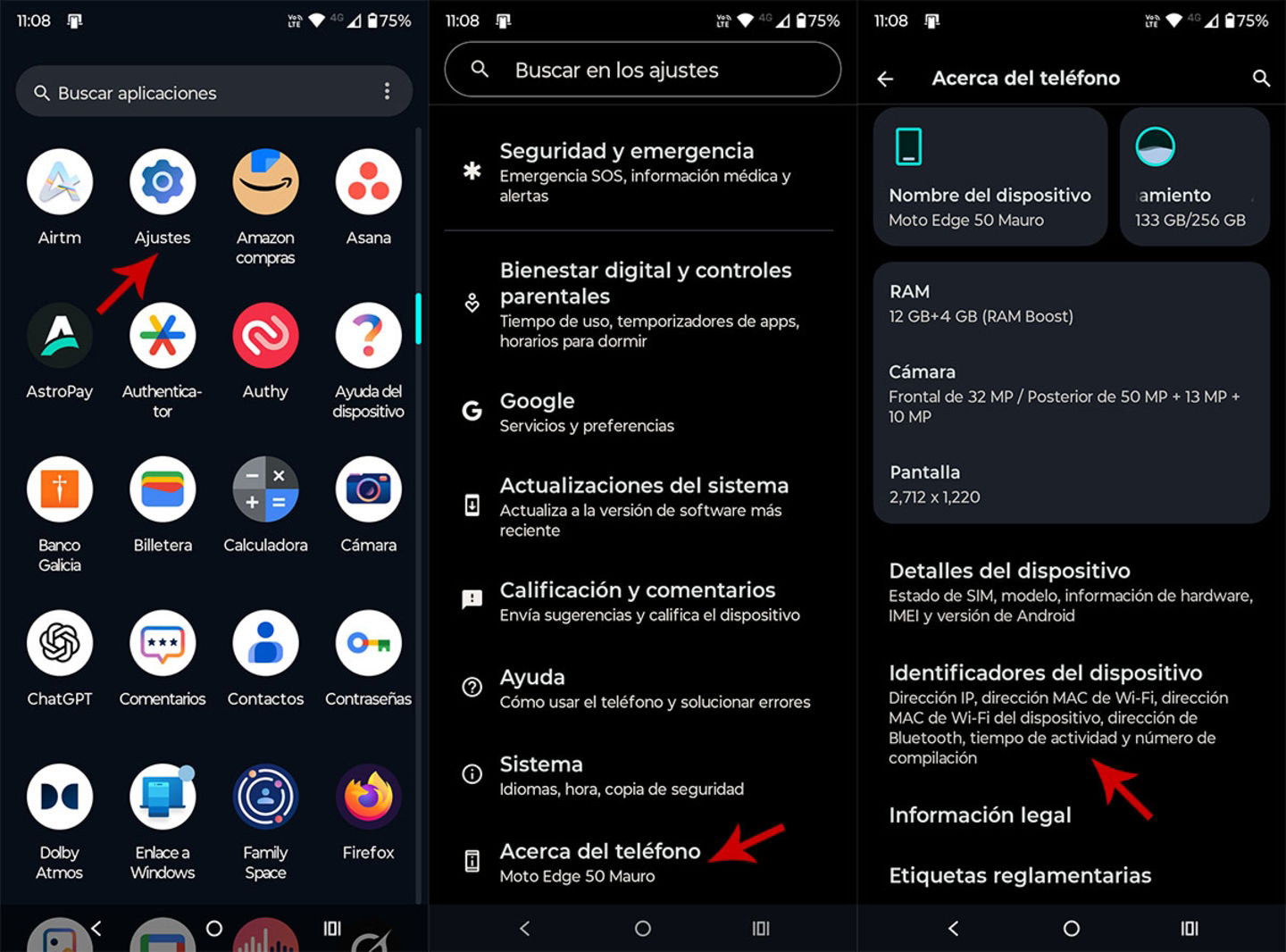 Entrar en los ajustes del móvil Android