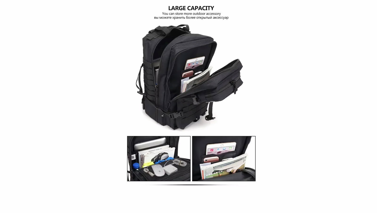 Esta es una mochila que tiene un montón de espacio para guardar elementos en su interior