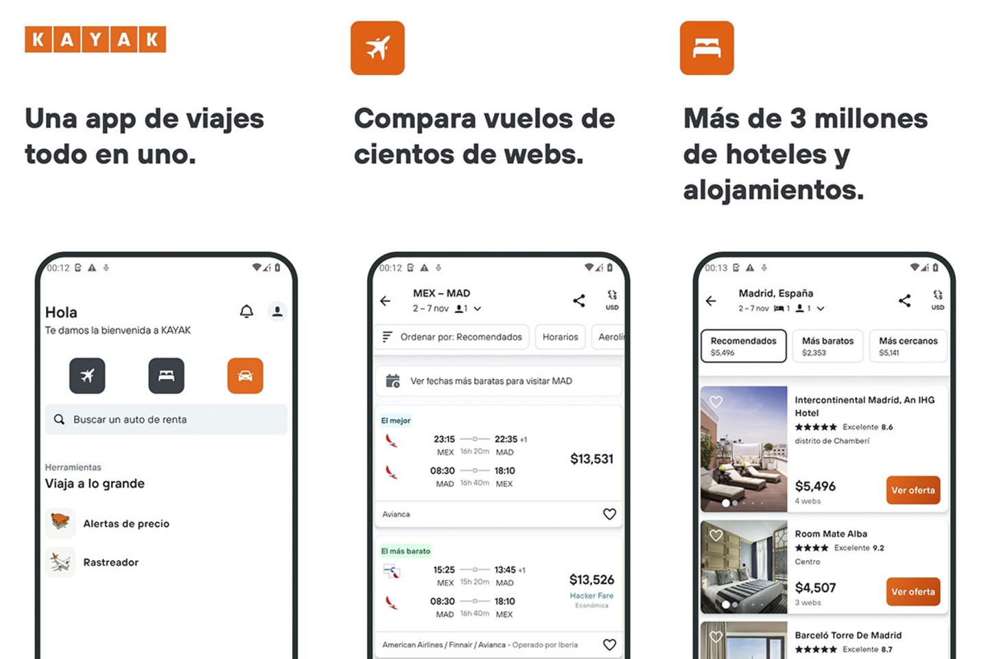 Kayak filtros avanzados y alertas