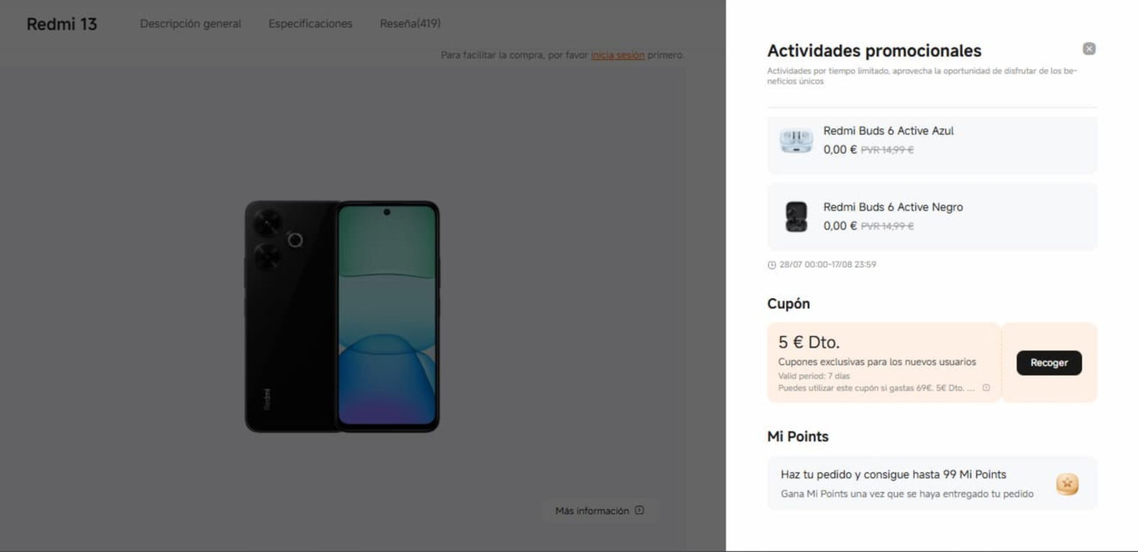 La web de Xiaomi ofrece un descuento adicional y un regalo al comprar este móvil