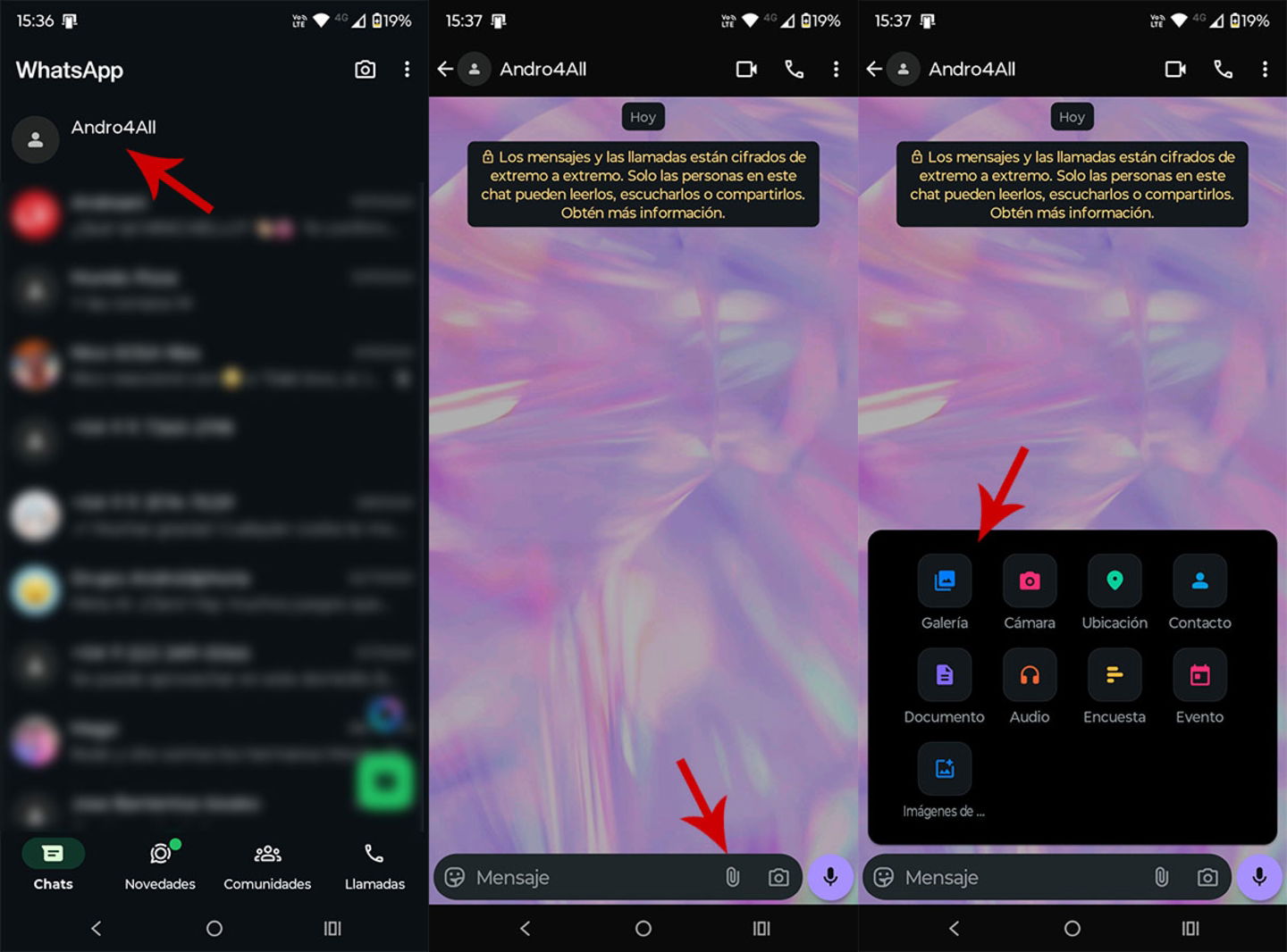 Seleccionar imagen para enviar en WhatsApp