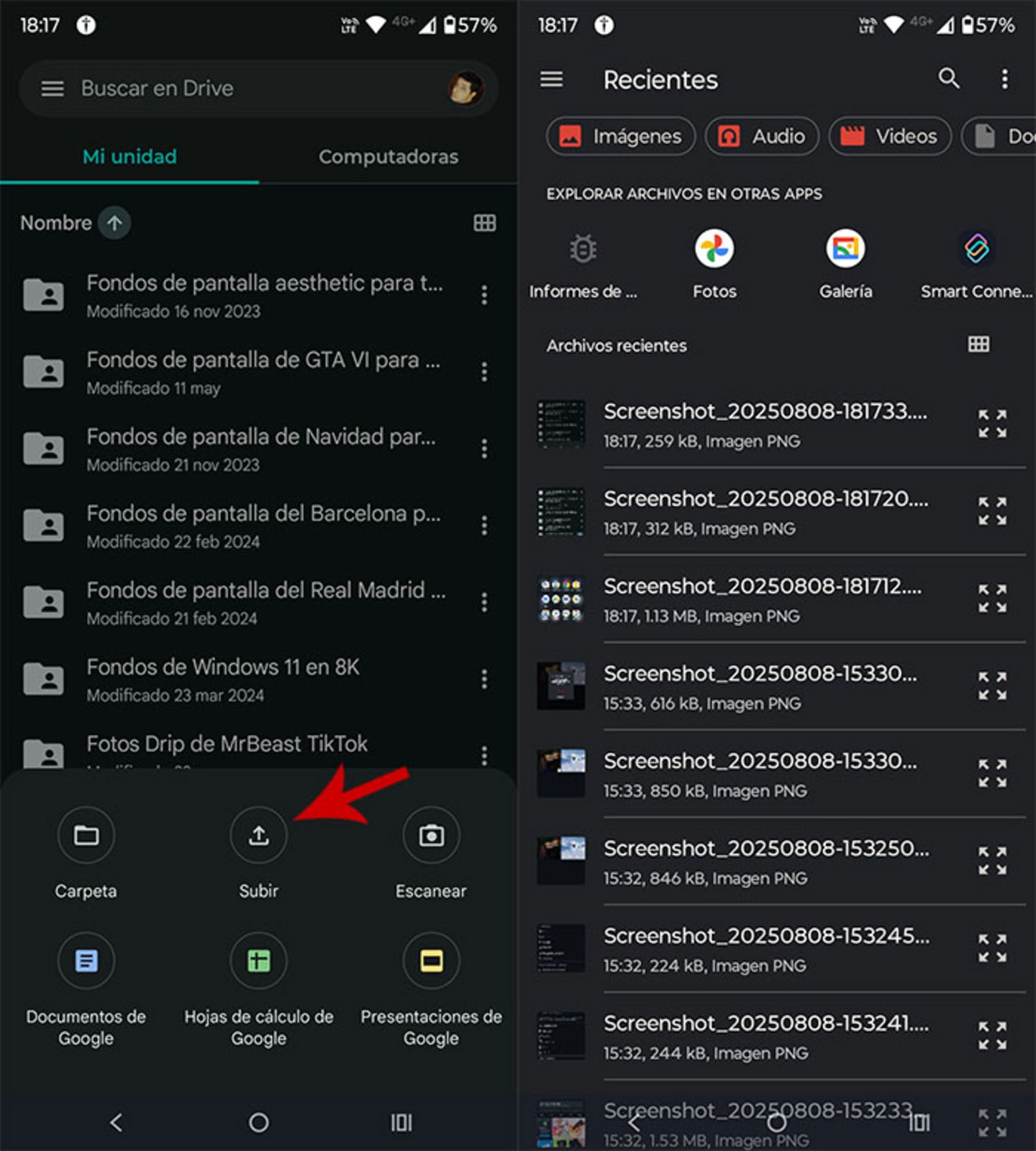 Subir archivos a Google Drive