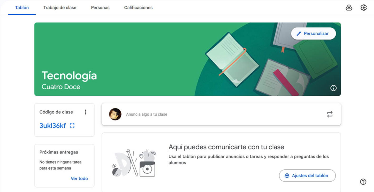 El tablón principal