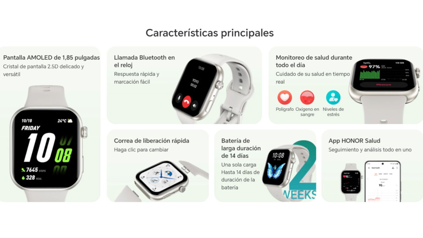 Pantalla AMOLED, llamadas y seguimiento de salud: el smartwatch de HONOR que parece imposible por 26 euros (mientras dure la oferta)