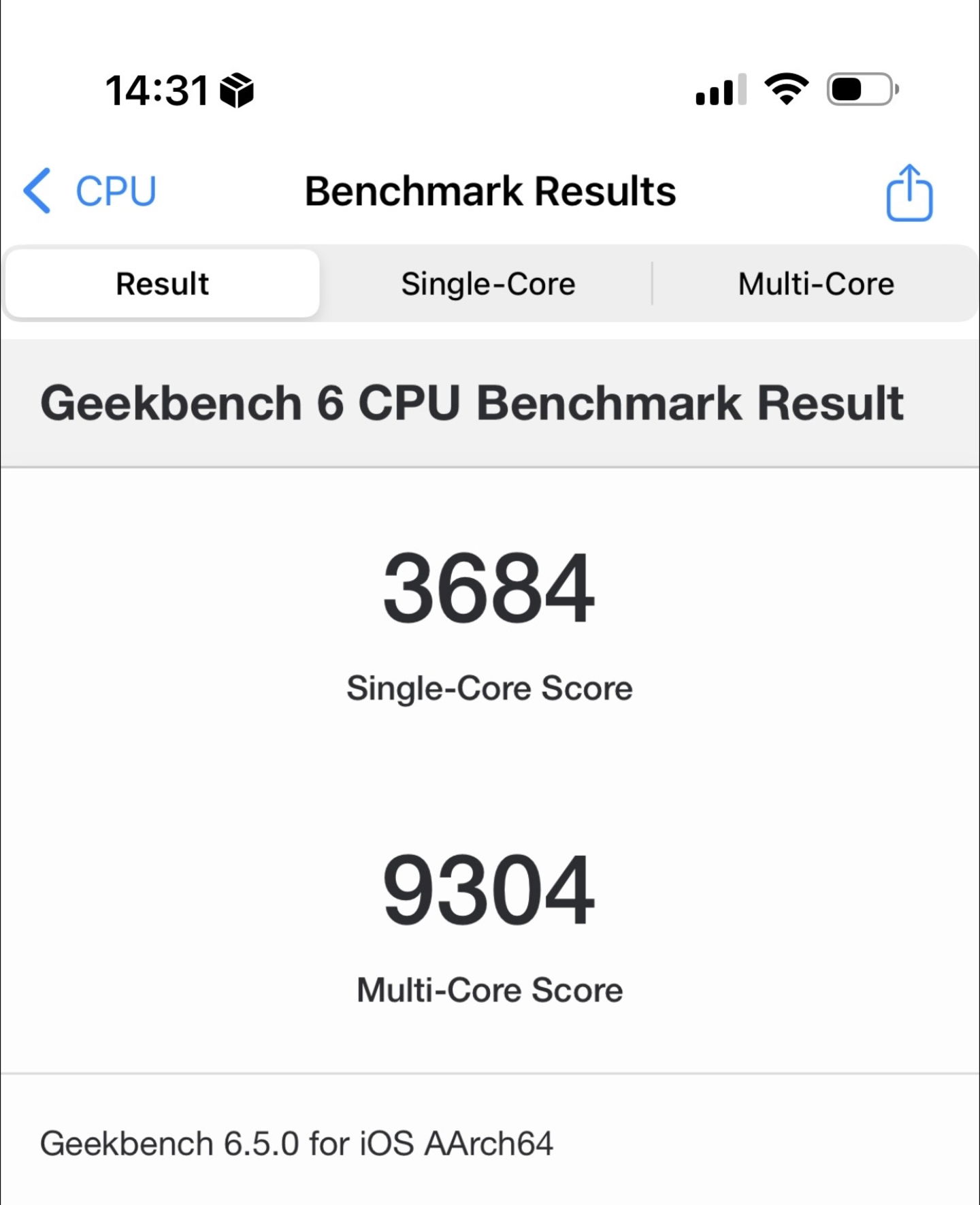 Geekbench iPhone Air