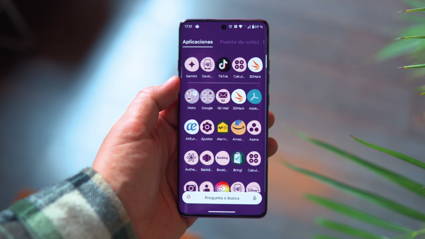 Menú de apps en el motorola edge 60 pro