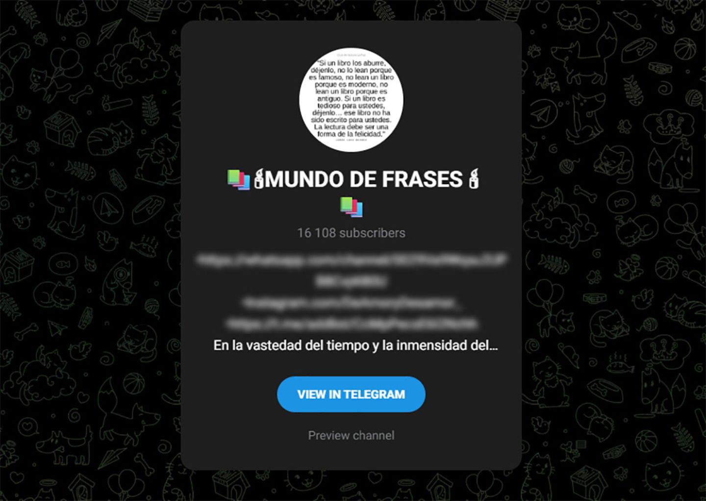 Mundo de frases canal de Telegram