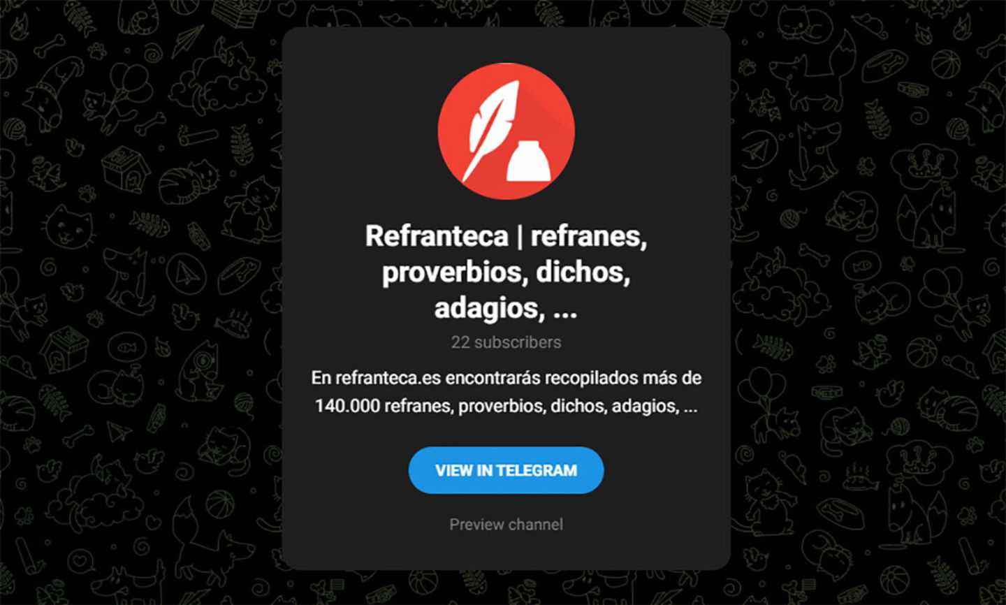 Refranteca canal de Telegram