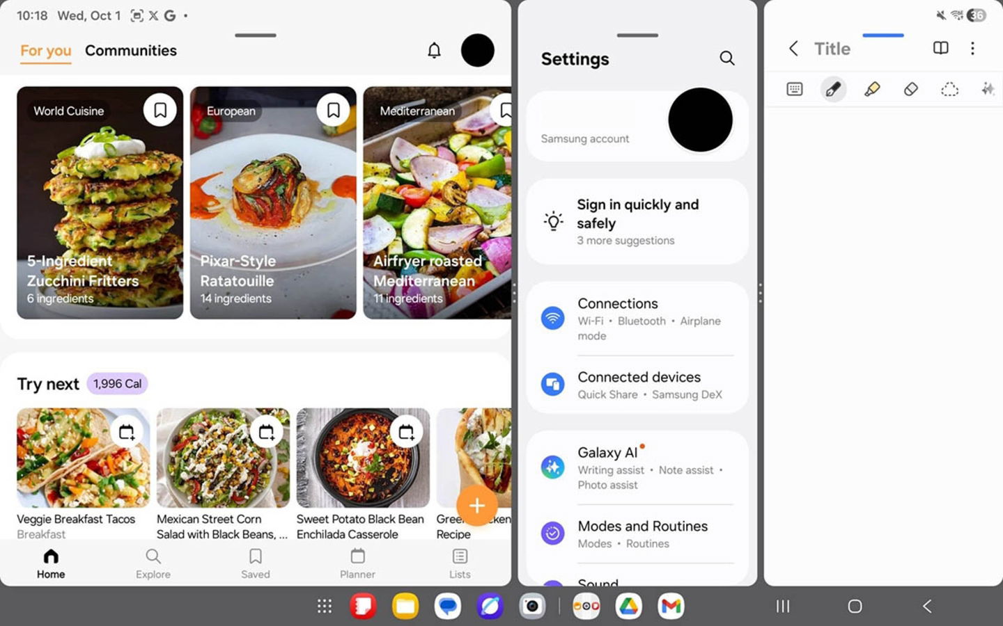Ahora las tablets Samsung con One UI 8 permiten abrir hasta 3 apps a la vez