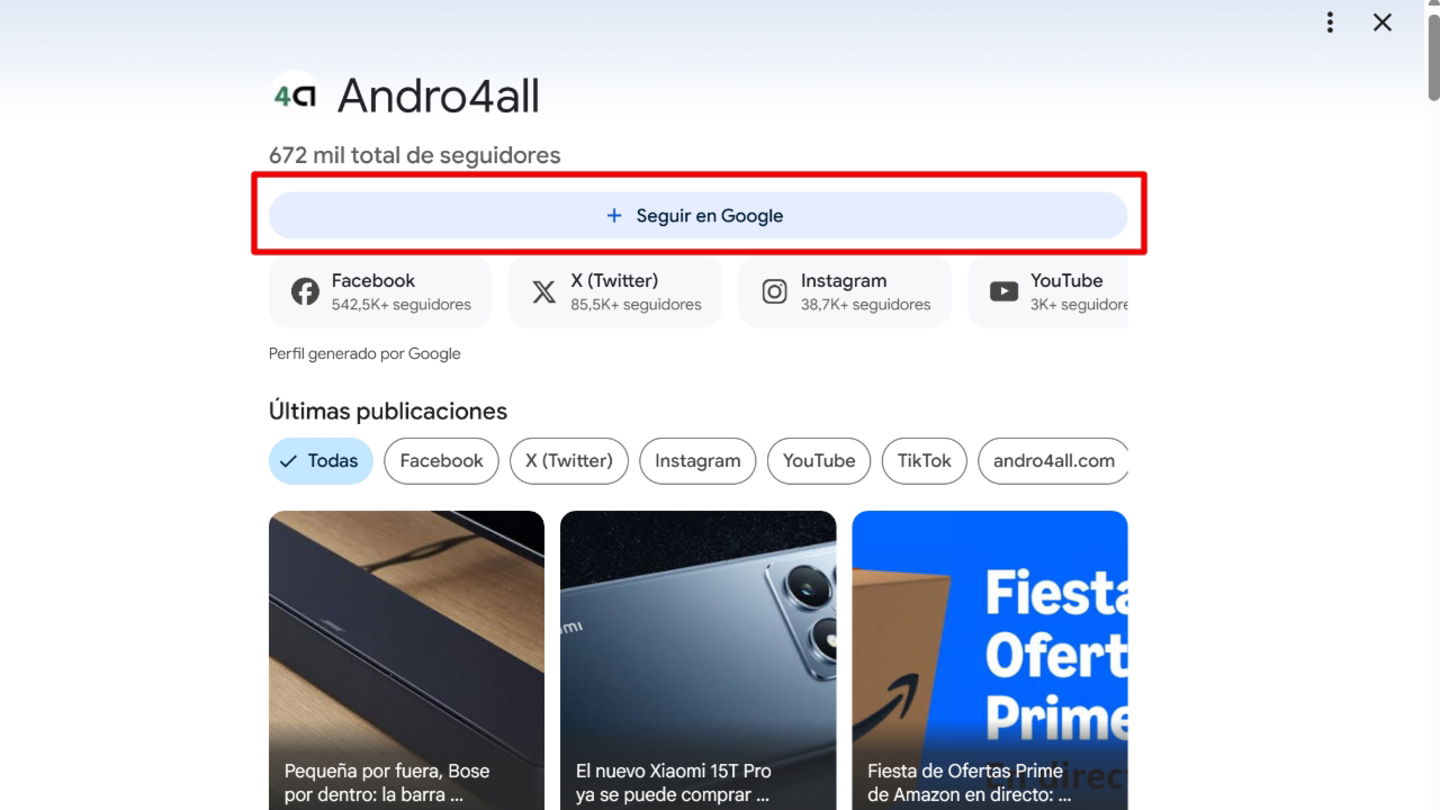 Cómo seguir a Andro4All en Google Discover y no perderte ninguna noticia