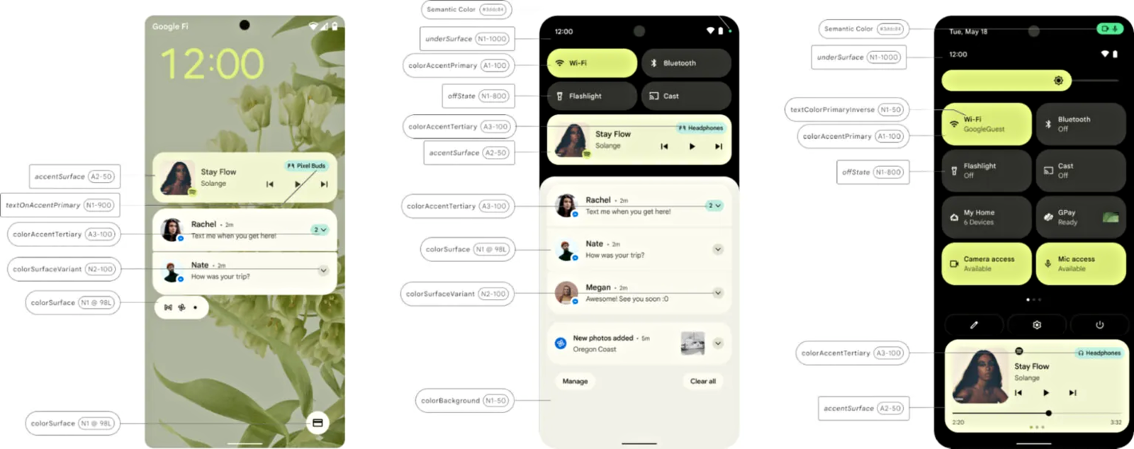 Material You permite que cada elemento del sistema, desde los iconos hasta los menús, adopte una paleta derivada del fondo de pantalla