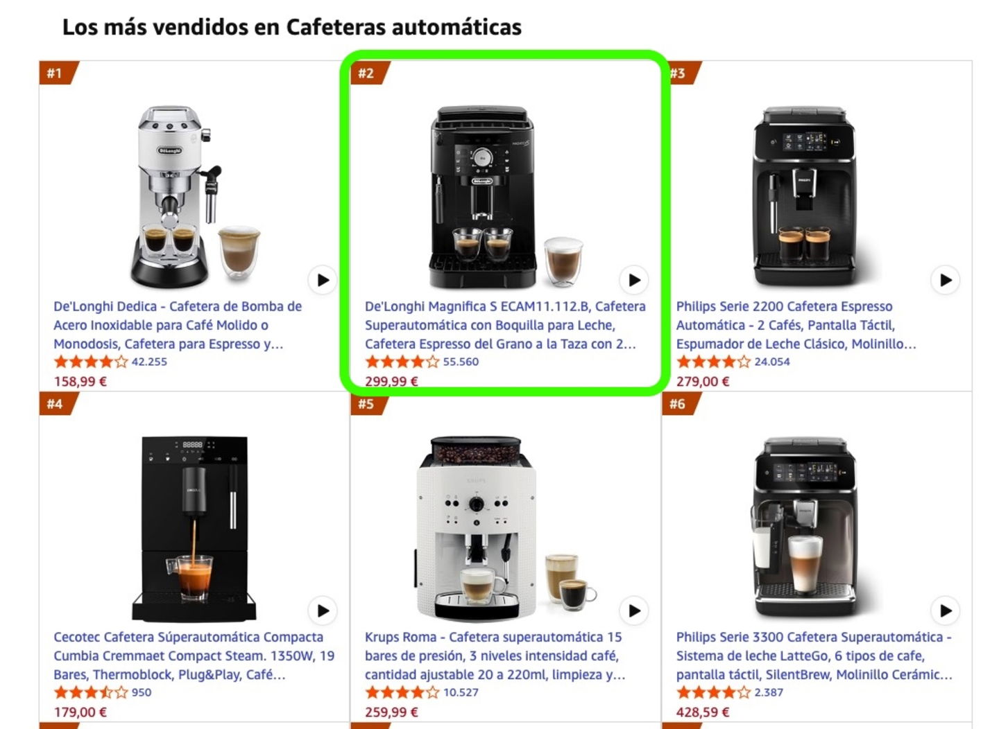 cafeteras automaticas mas vendidas amazon