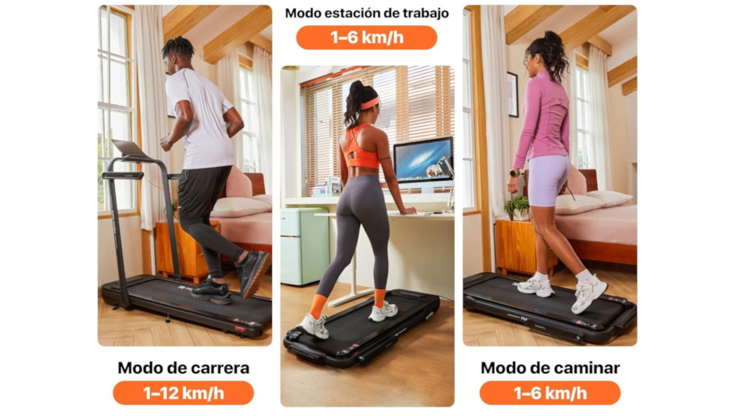 Compacta, conectada y potente: esta cinta de correr plegable 3 en 1 tiene una Oferta Flash que la deja por los suelos