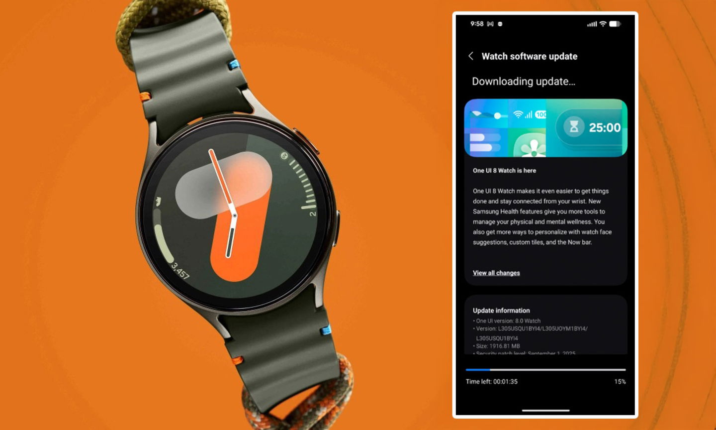 Descargar actualización One UI 8 en Galaxy Watch 7