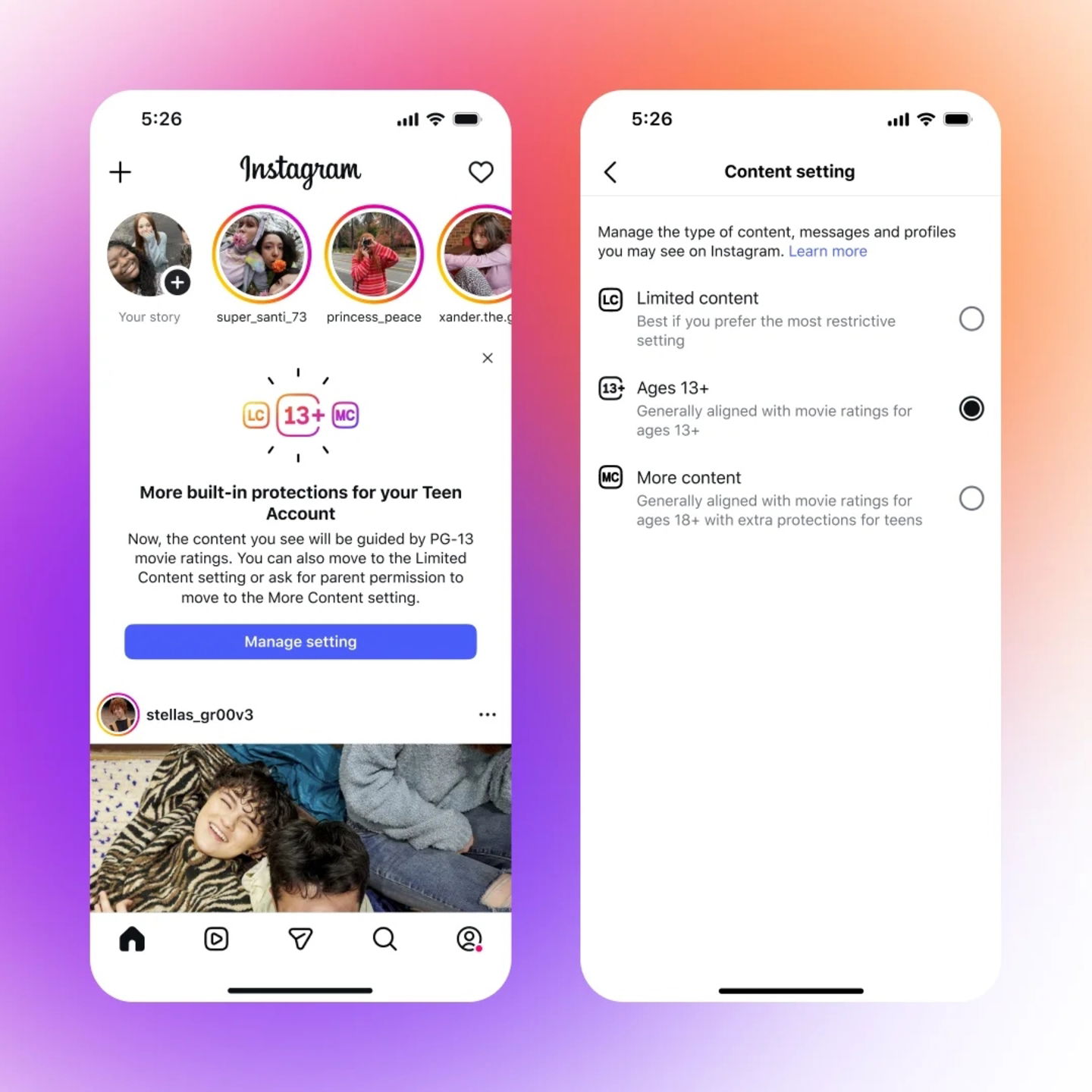 Instagram filtros de edad