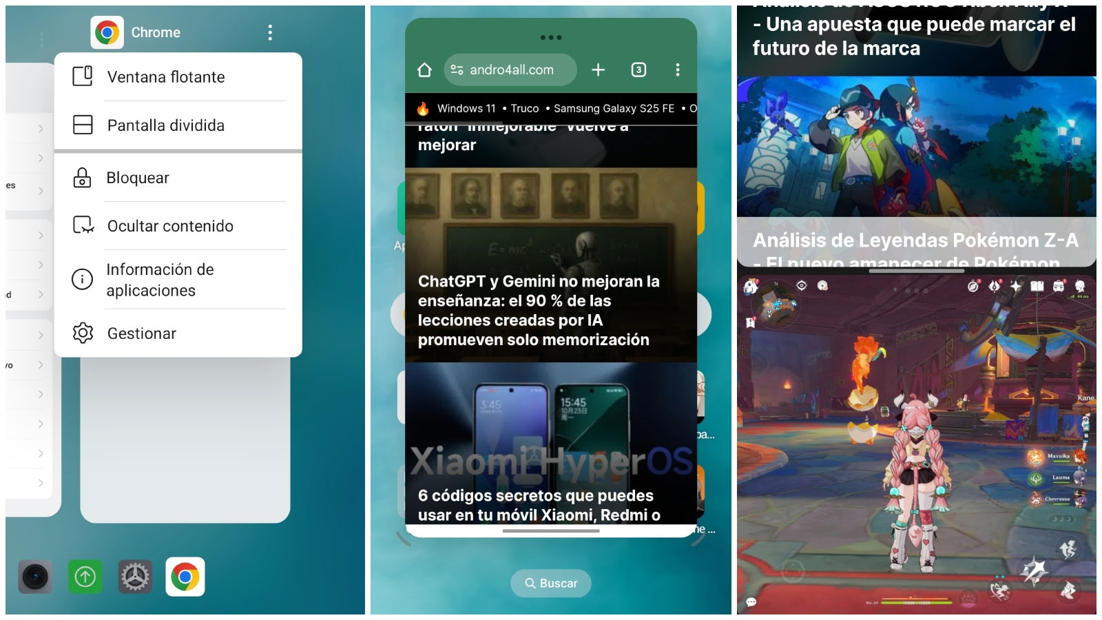 Pantalla dividida y flotante realme P3