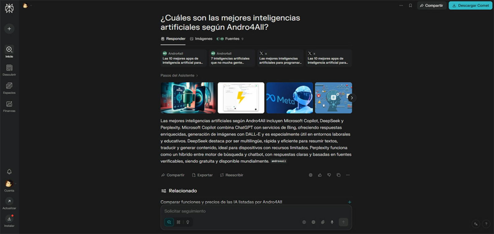 Qué ofrece Perplexity AI gratis