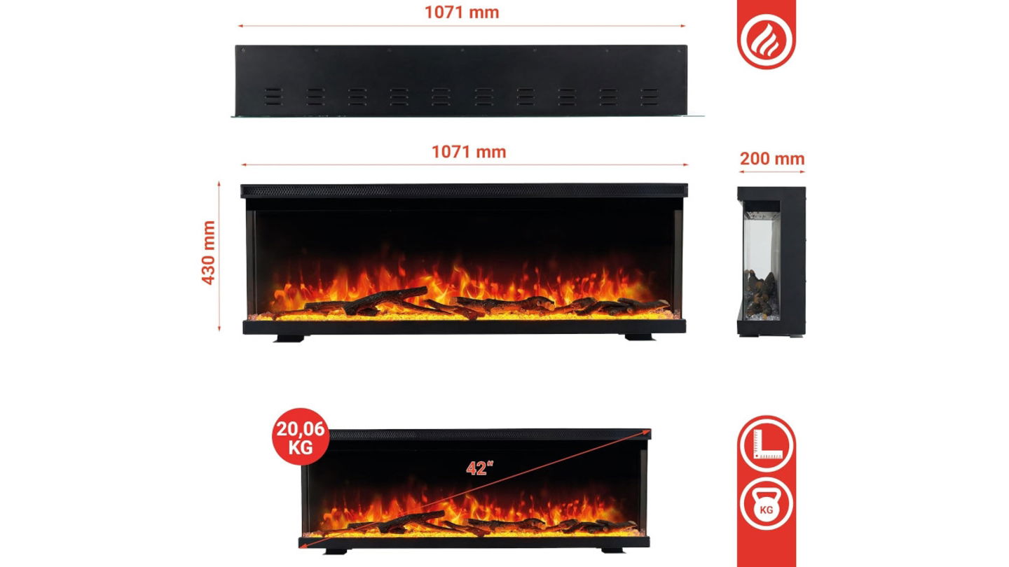 La chimenea eléctrica panorámica que convierte tu salón en refugio está más barata que nunca