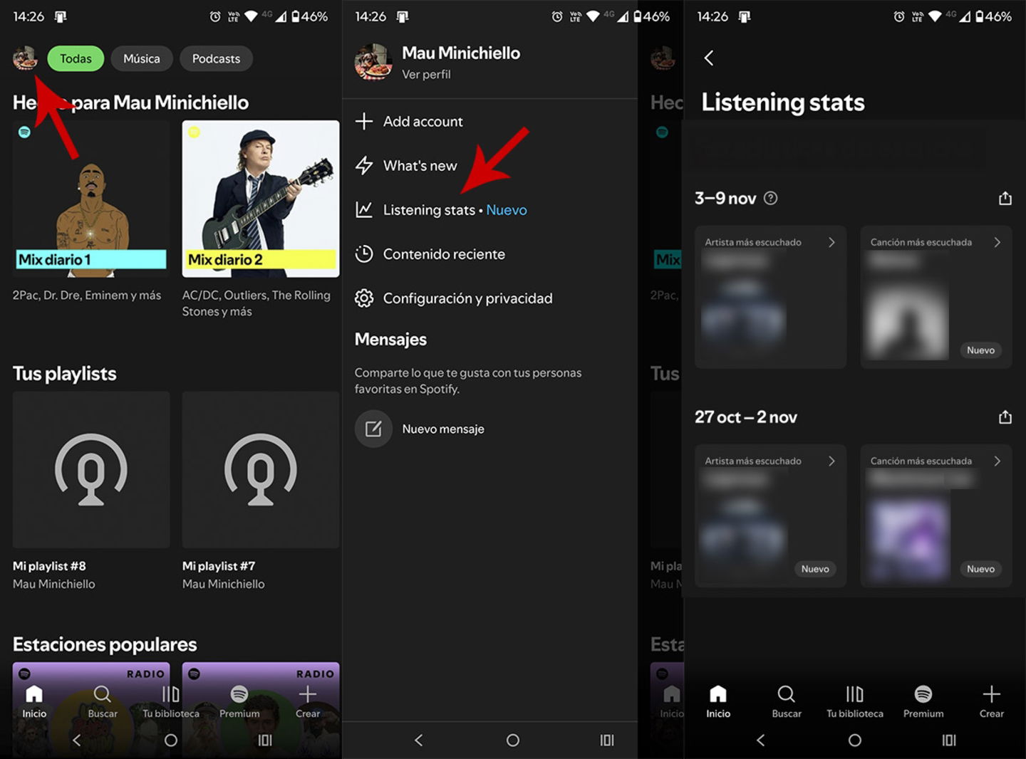 Como acceder a las estadisticas semanales Spotify