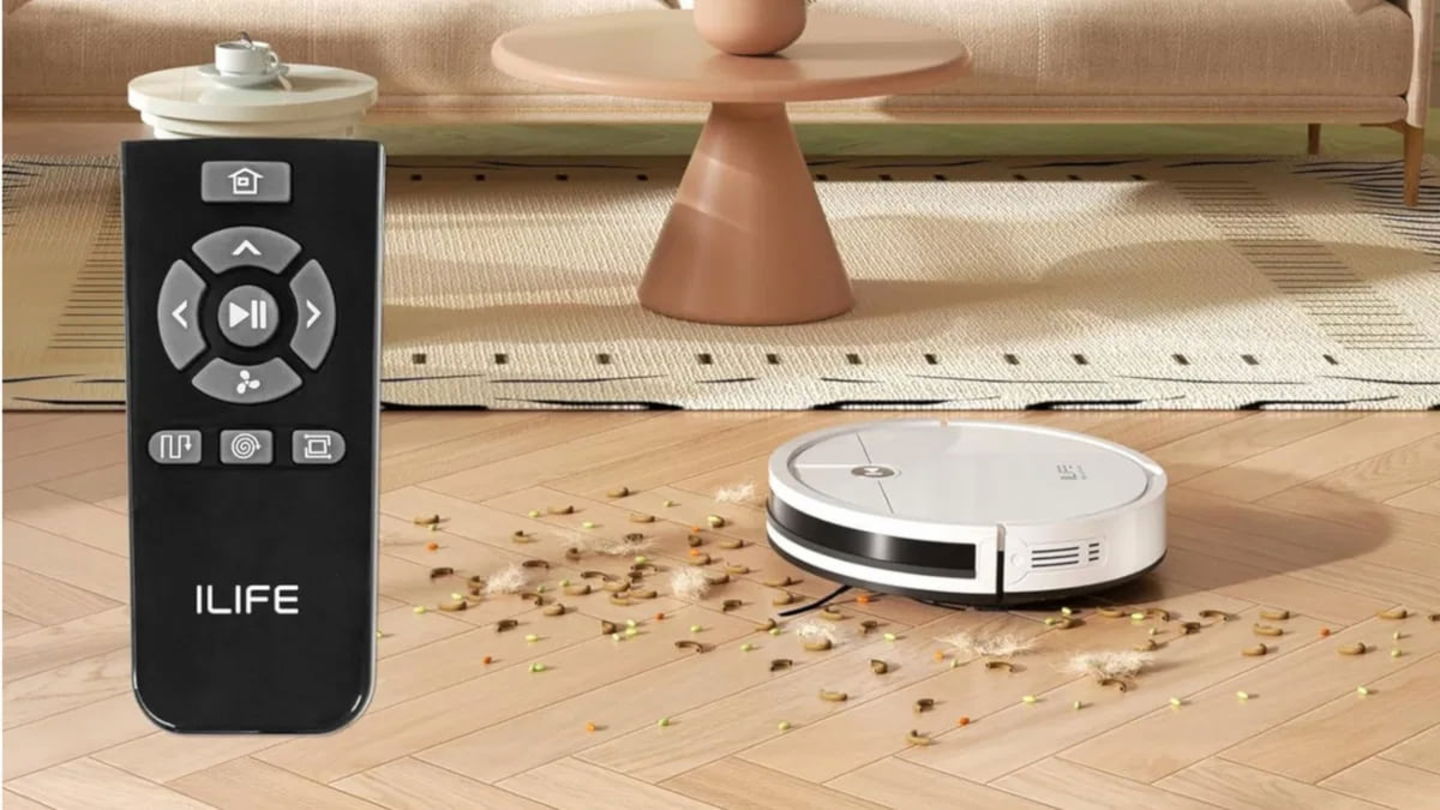 Este robot aspirador de ILIFE es práctico, ya que tiene un diseño compacto y delgado