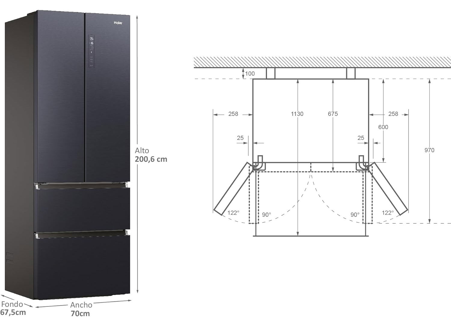 Haier FD 70 Series 7 HFW7720ENMB medidas