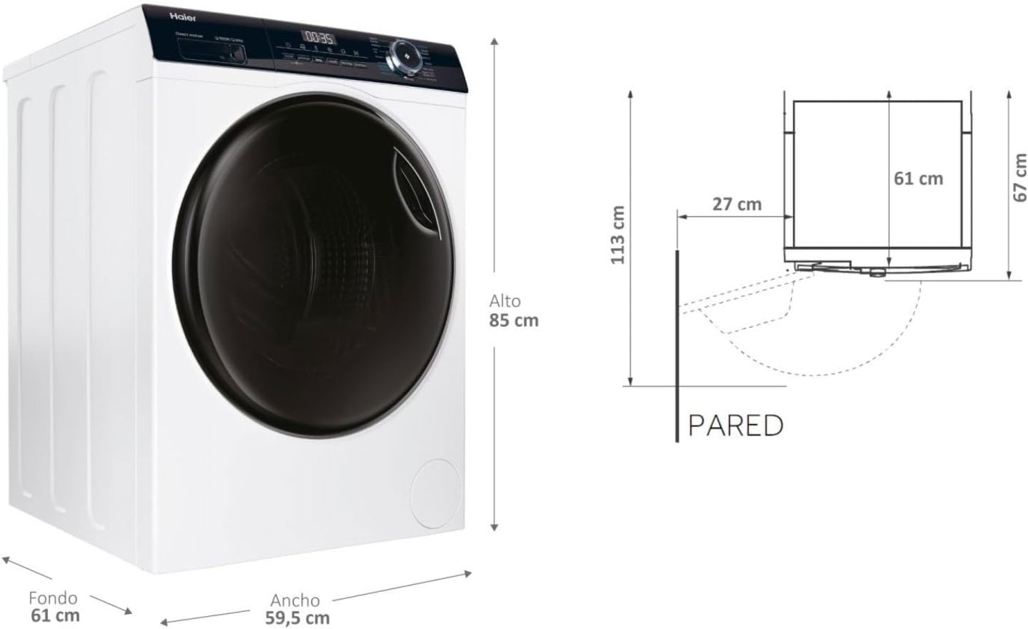 Haier I-Pro Series 3 HWD90-B14939-IB medidas