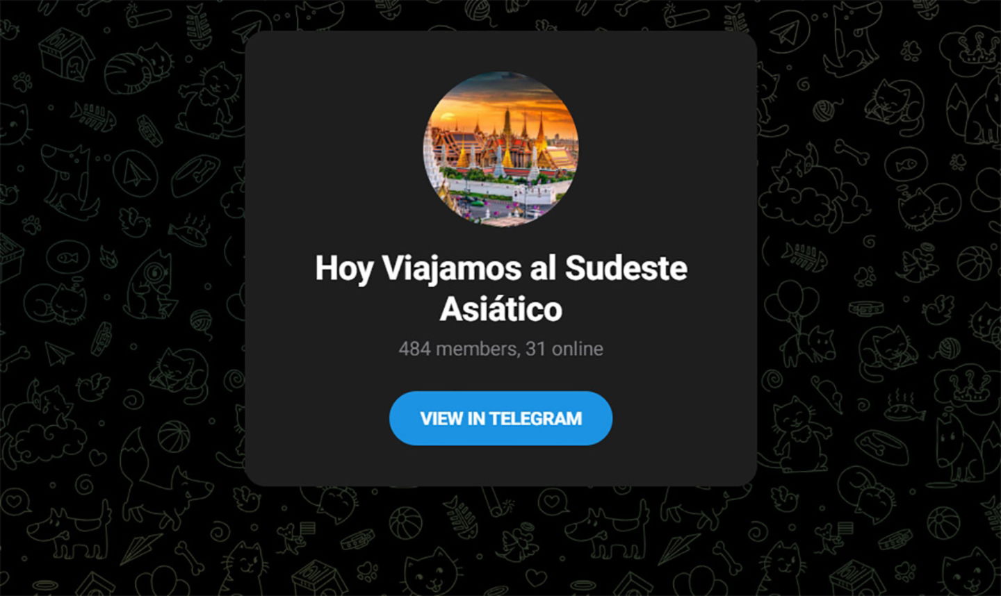 Hoy viajamos al Sudeste Asiático Grupo de Telegram