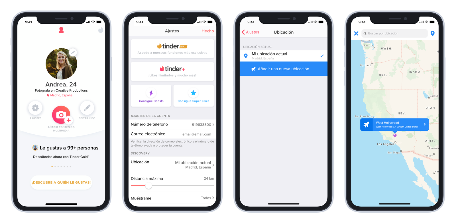 Ajustes de Tinder Passport