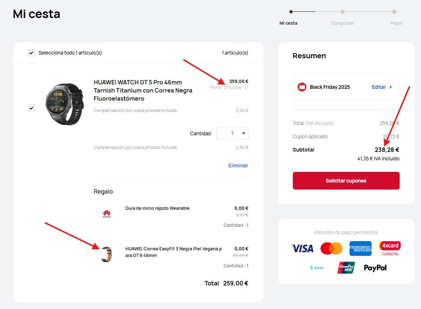 Bajadón espectacular para el precio del HUAWEI Watch GT 5 Pro en la tienda oficial de la marca