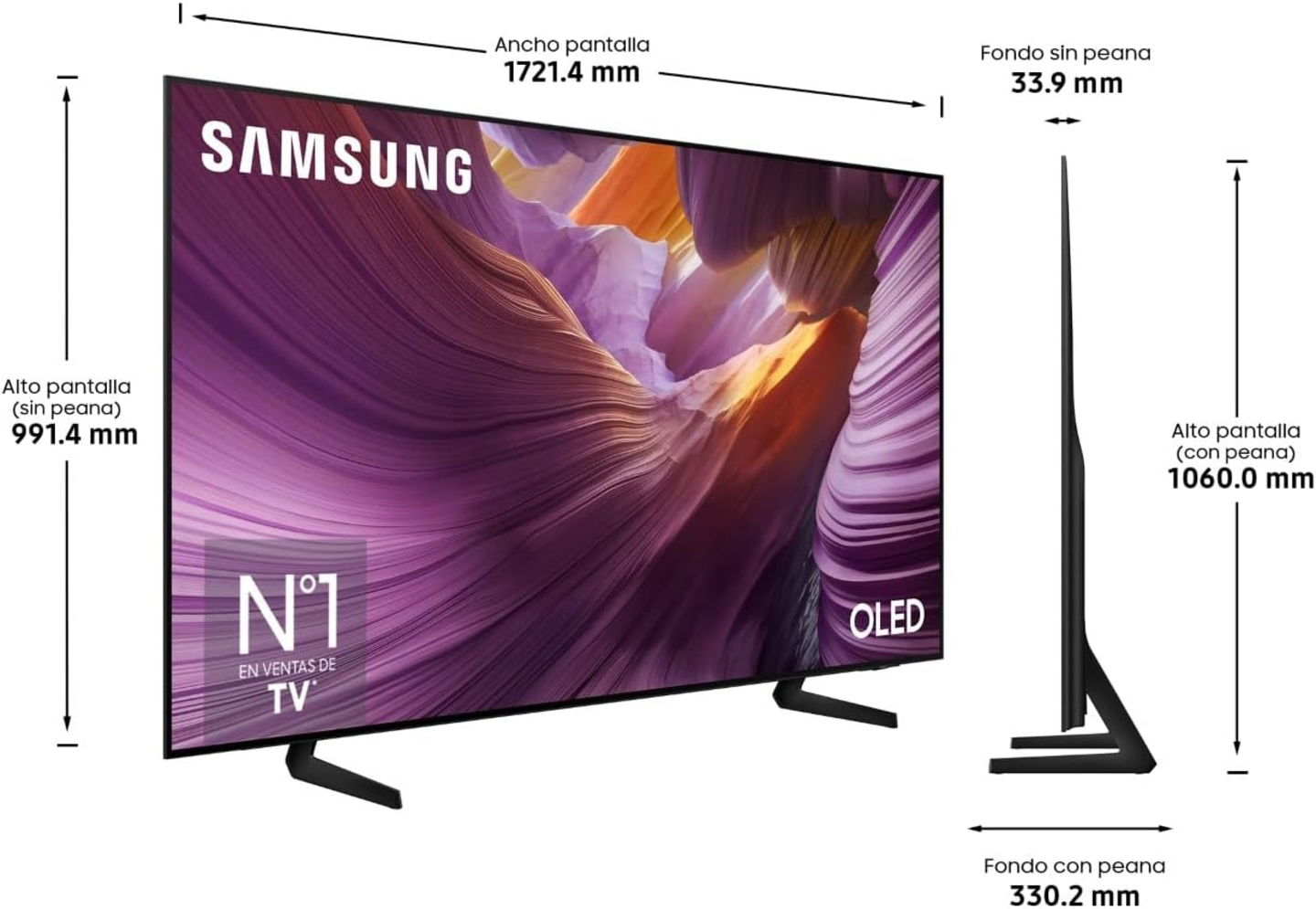 Samsung S85F 77 medidas