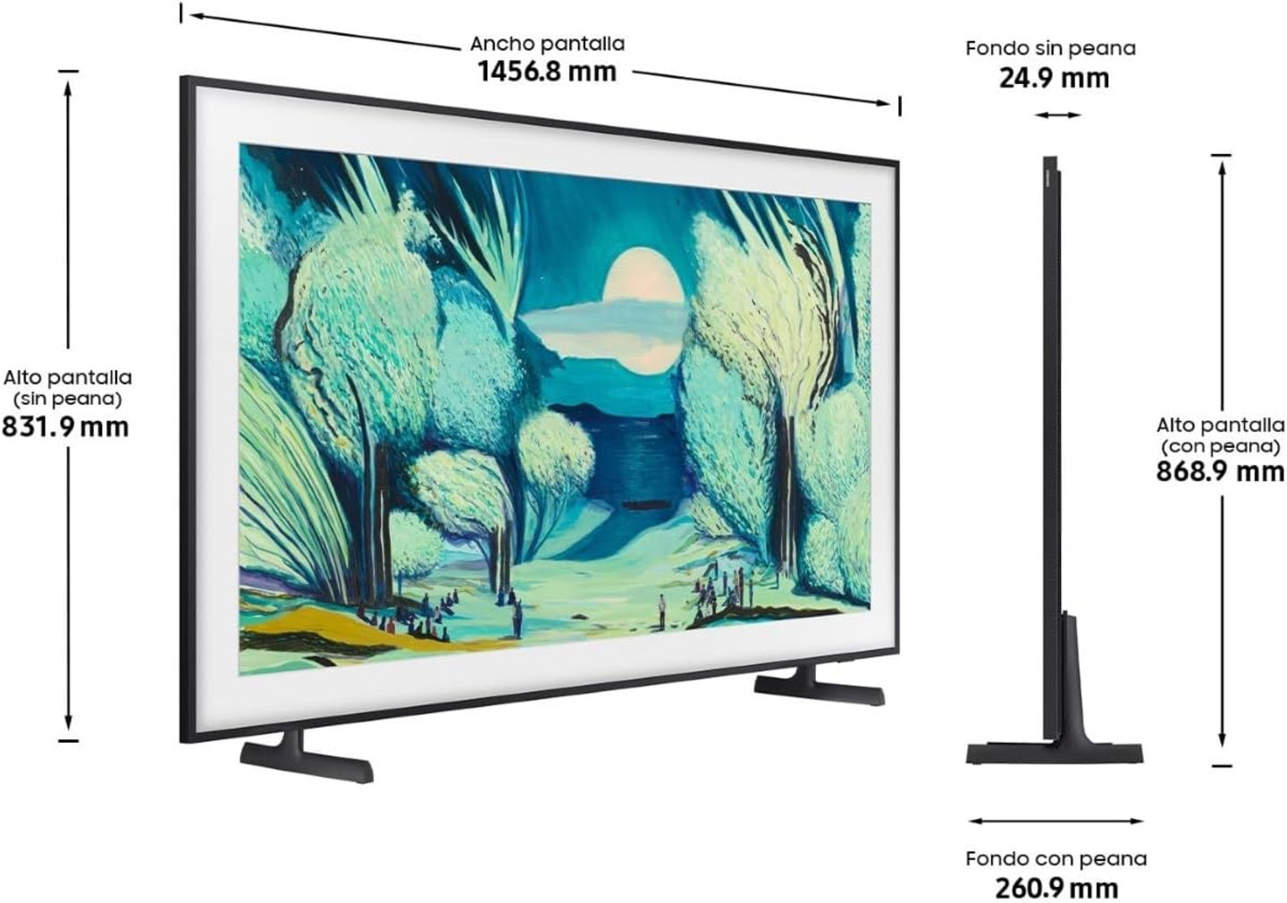 Samsung The Frame LS03F 65 medidas