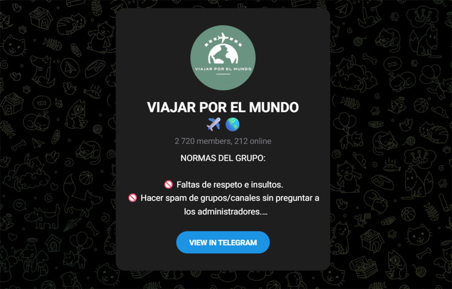 Viajar por el mundo Grupo de Telegram