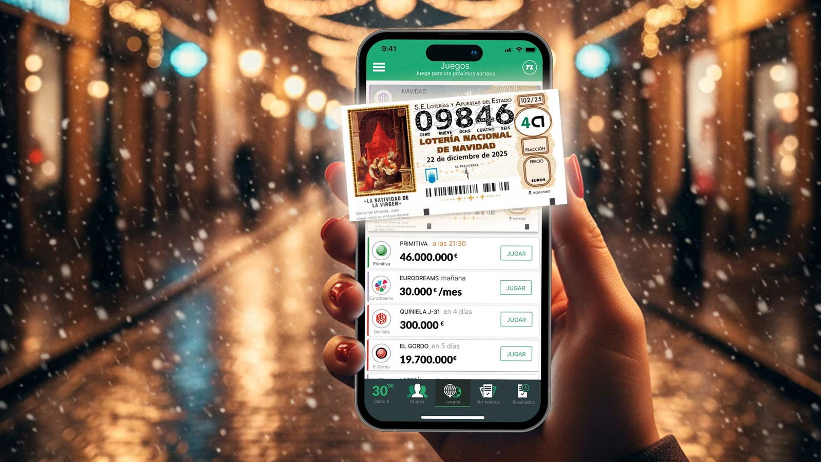 La mejor app para jugar la Lotería de Navidad ahora te regala participaciones: solo tienes que meter este código