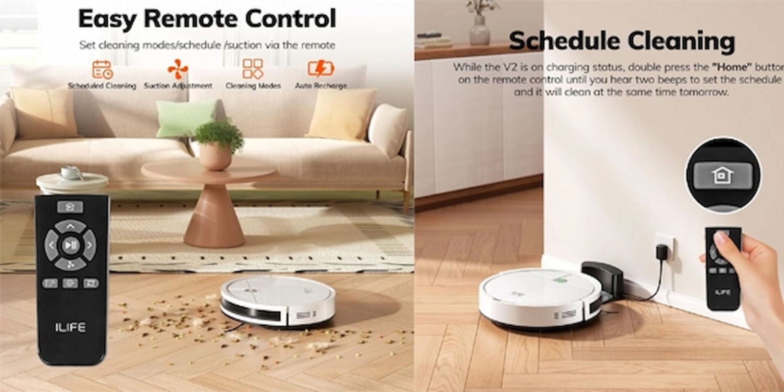 Este robot aspirador es compatible con limpieza programada y de forma remota