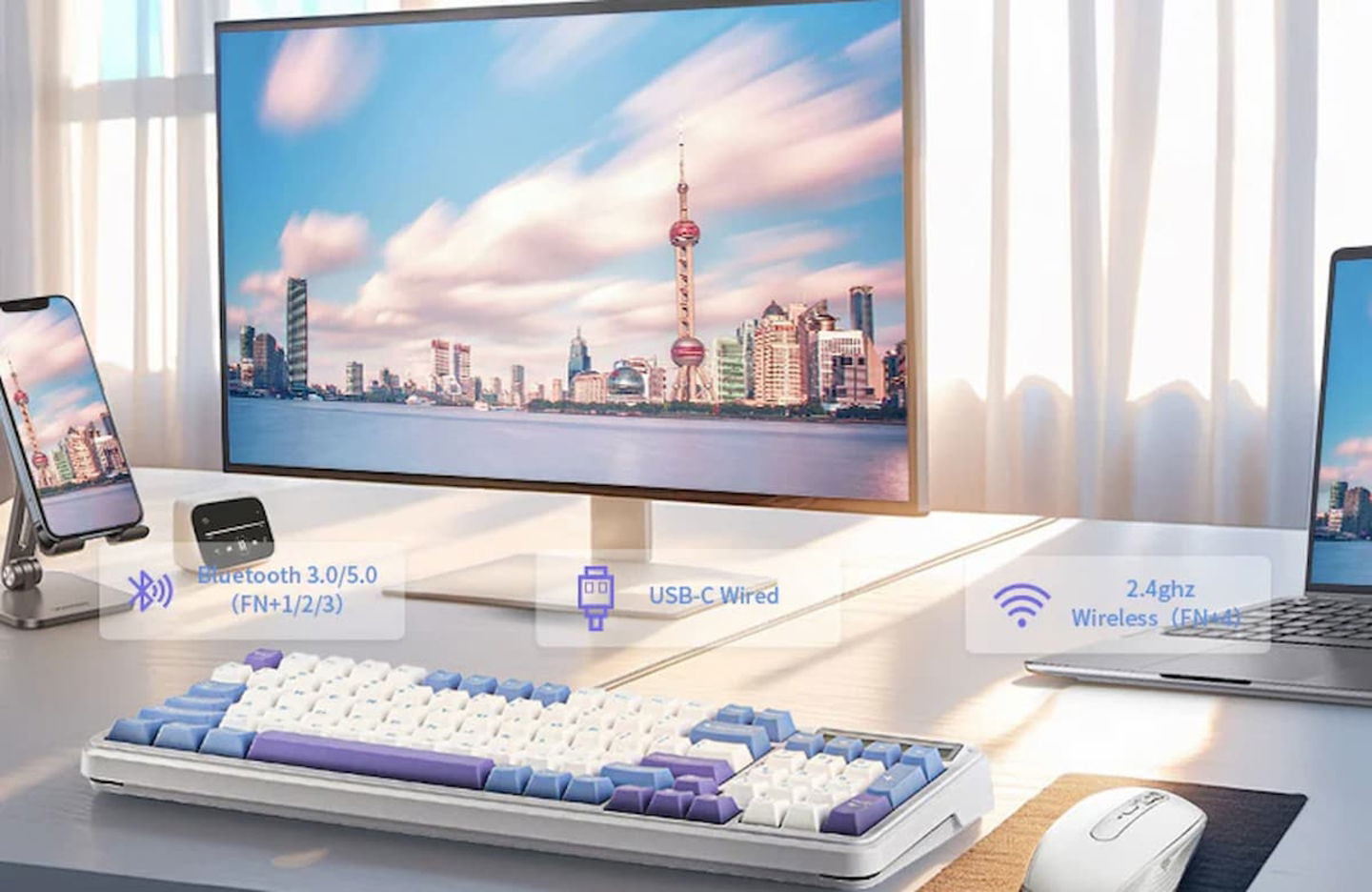 Este teclado mecánico de EPOMAKER tiene la posibilidad de conectarse de tres modos diferentes