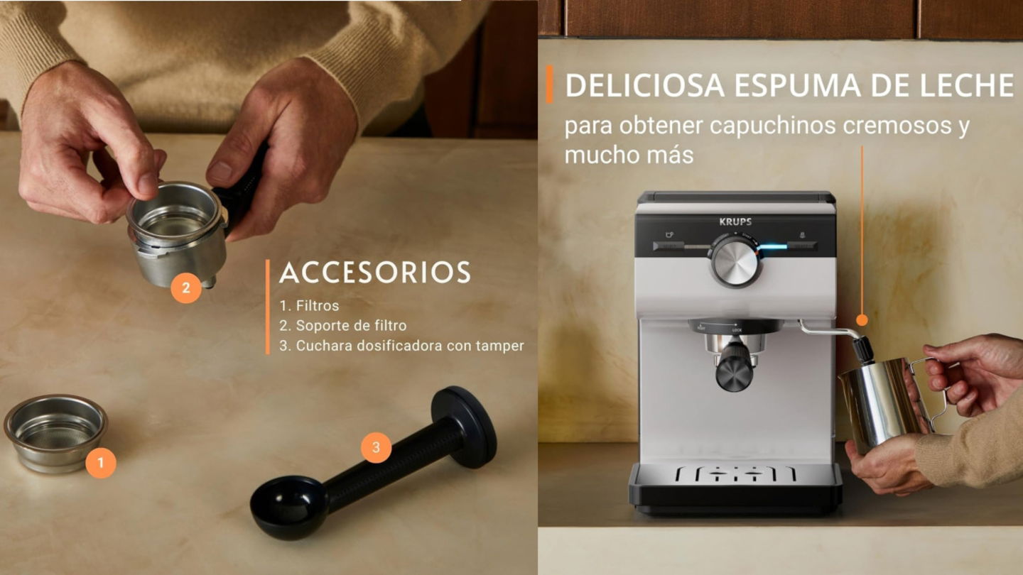 Quiero llenarte la cocina de 'cosas' útiles: ofertas en una cafetera Krups y en una freidora Cosori que merecen tu atención
