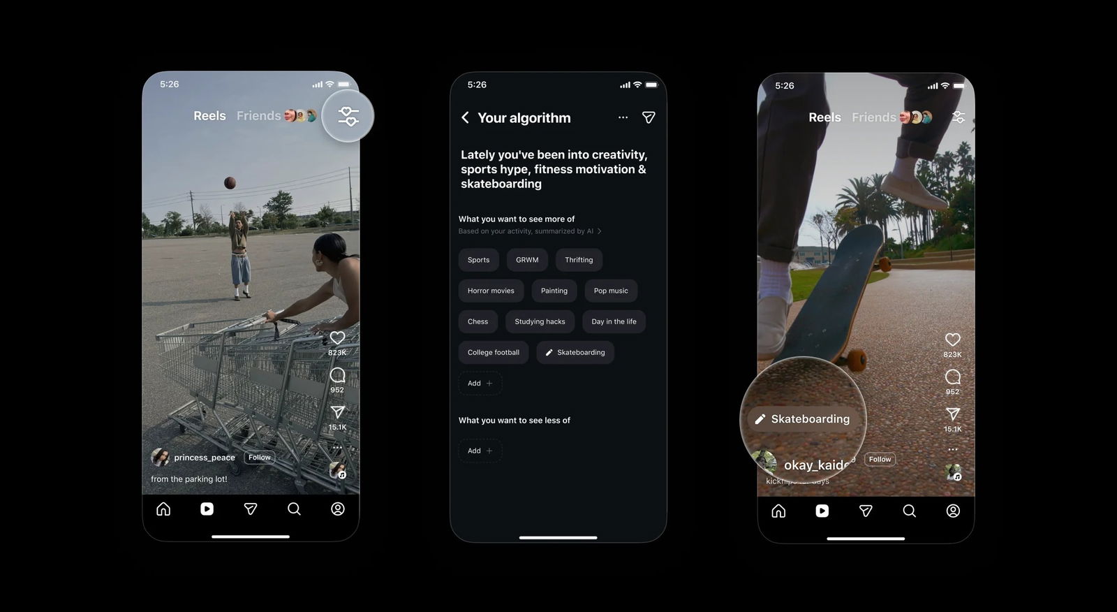 Nuevo control de algoritmo de Instagram