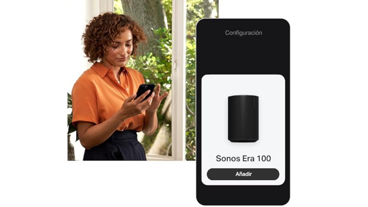 Queda el último empujón antes de Reyes y este Sonos Era 100 es un acierto seguro: sonido estéreo real, graves potentes y se conecta en minutos por Wi-Fi o Bluetooth