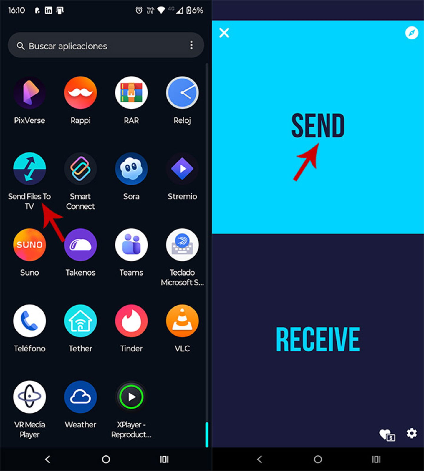 Abrir Send Files to TV