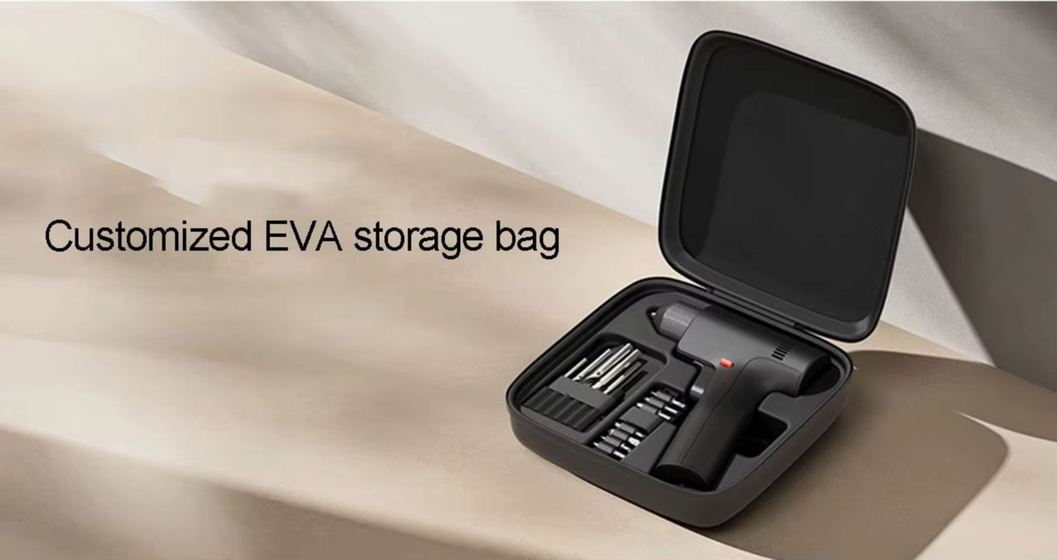 El taladro inteligente de Xiaomi incluye una caja con accesorios y que funciona como bolsa para guardarlo cuando no lo uses