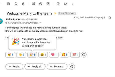 Se acabó responder con un "OK" o un "Gracias": Gmail copia a WhatsApp y activa las reacciones con emojis para todos