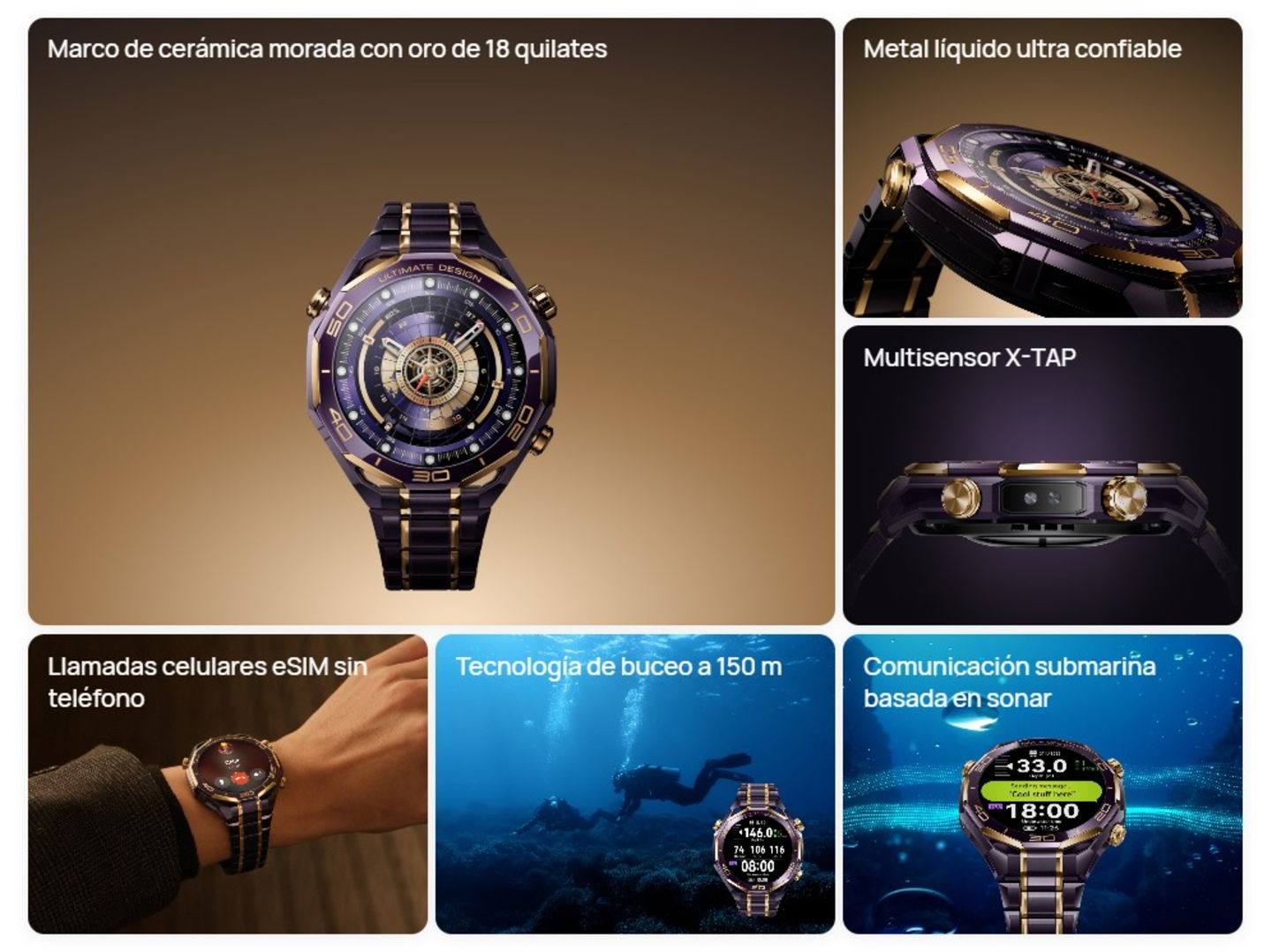 Metal líquido, oro y sonar para buzos: HUAWEI trae a Europa su reloj más exclusivo (y caro) hasta la fecha