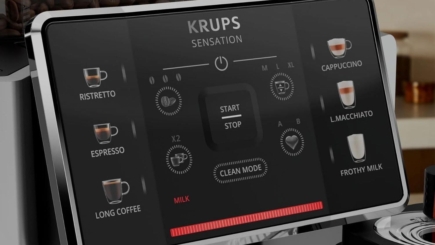 Krups Sensation Milk panel