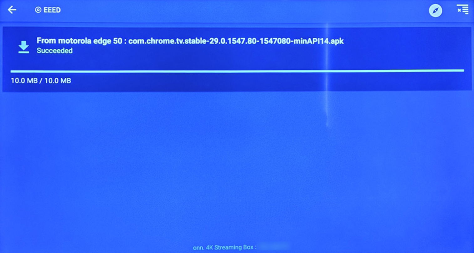 Recibir APK en Android TV desde el móvil
