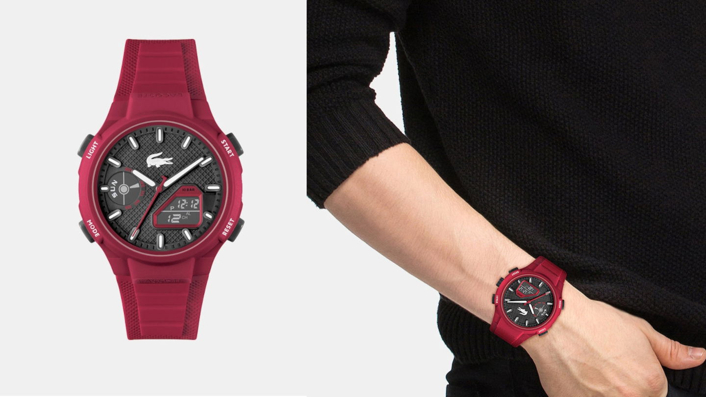 El Lacoste en color rojo y con estilazo que te recomiendo por tener una relación calidad-precio sobresaliente