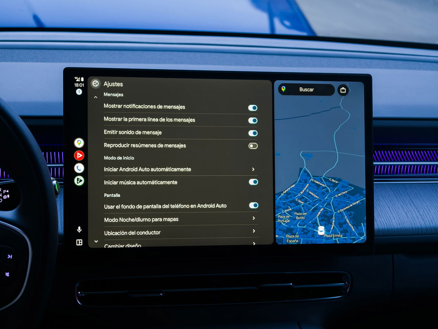 Usar el fondo de pantalla del teléfono en Android Auto